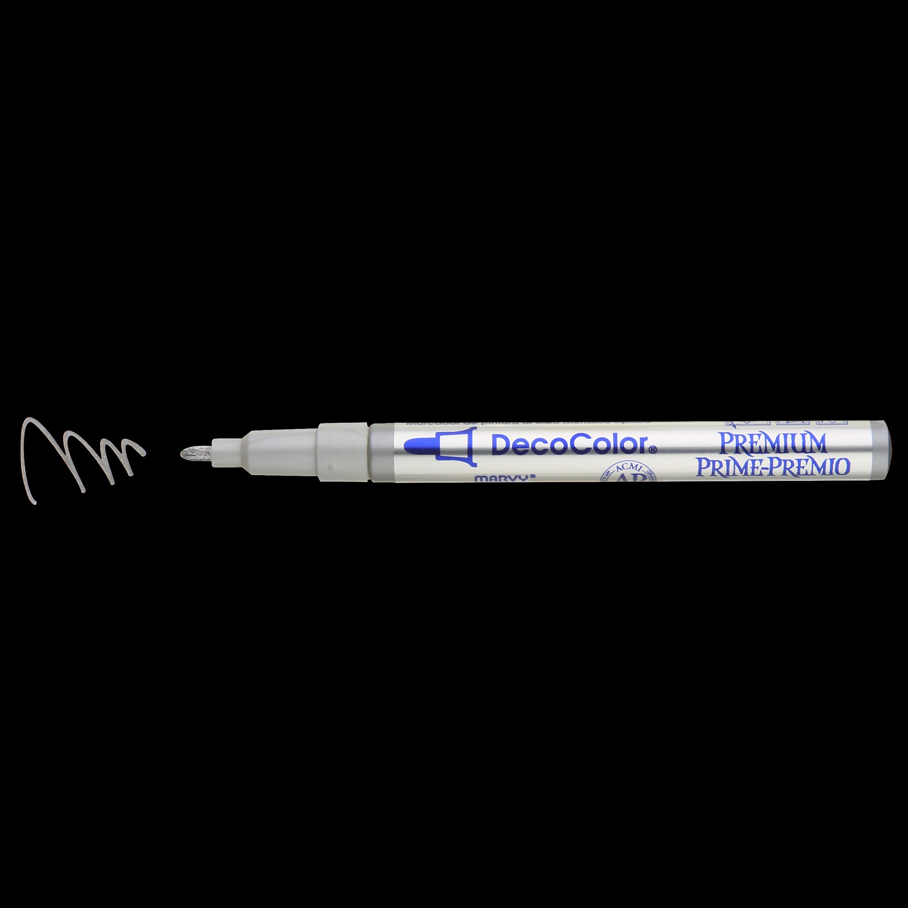 UCHIDA DecoColor Premium 3-Way Chisel Point Pen - Silver Metallic Paint Marker