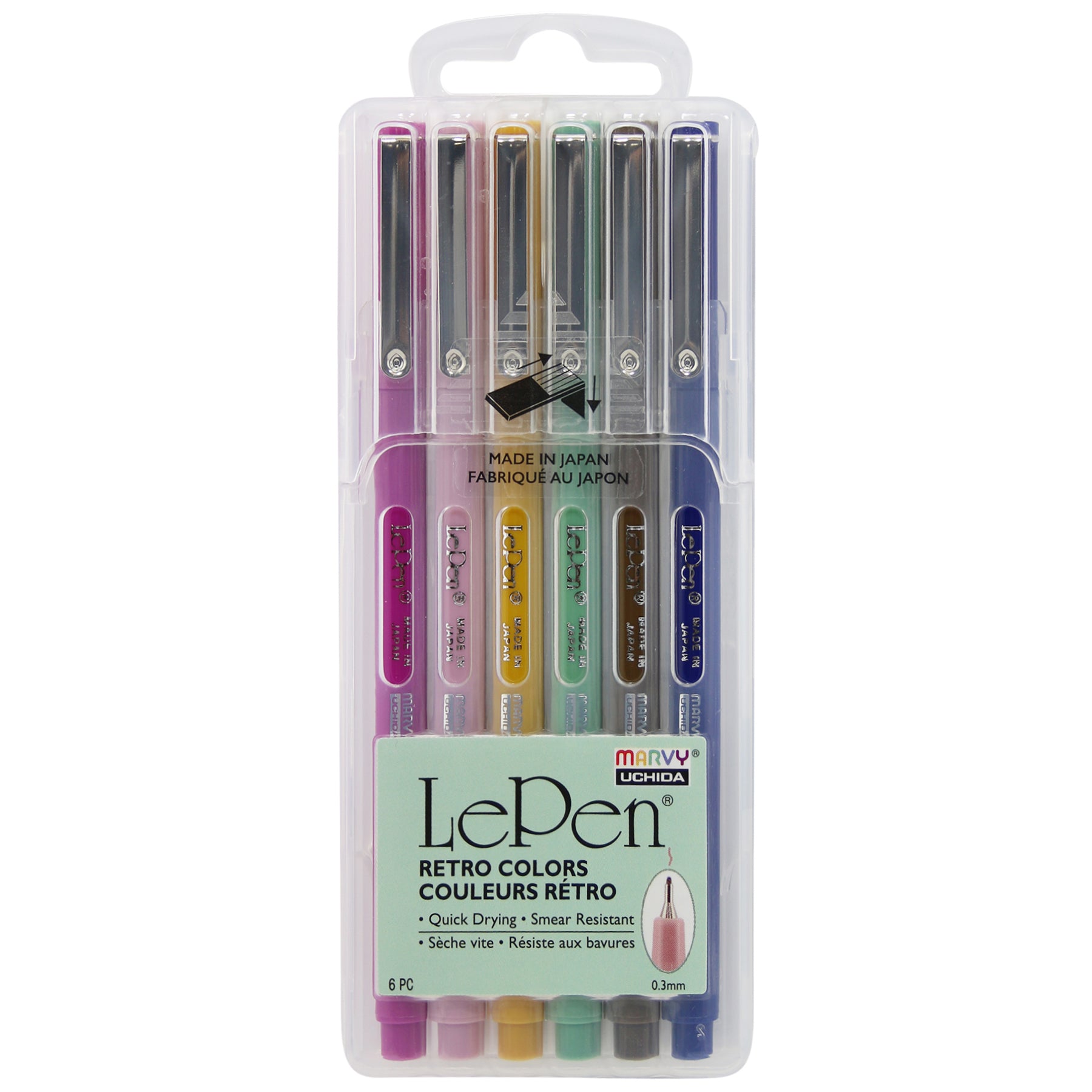  Uchida 430010A , Le Pen, 0.3 Millimeter point, Pen Set, 10  Pack, Multicolor